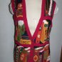 Marisa Christina Hand Knitted Sweater Vest with Books on A Bookshelf Beaded Metallic