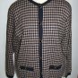 Large Womens Vintage Pendleton Jacket Black Tan Check Pure Virgin Wool USA
