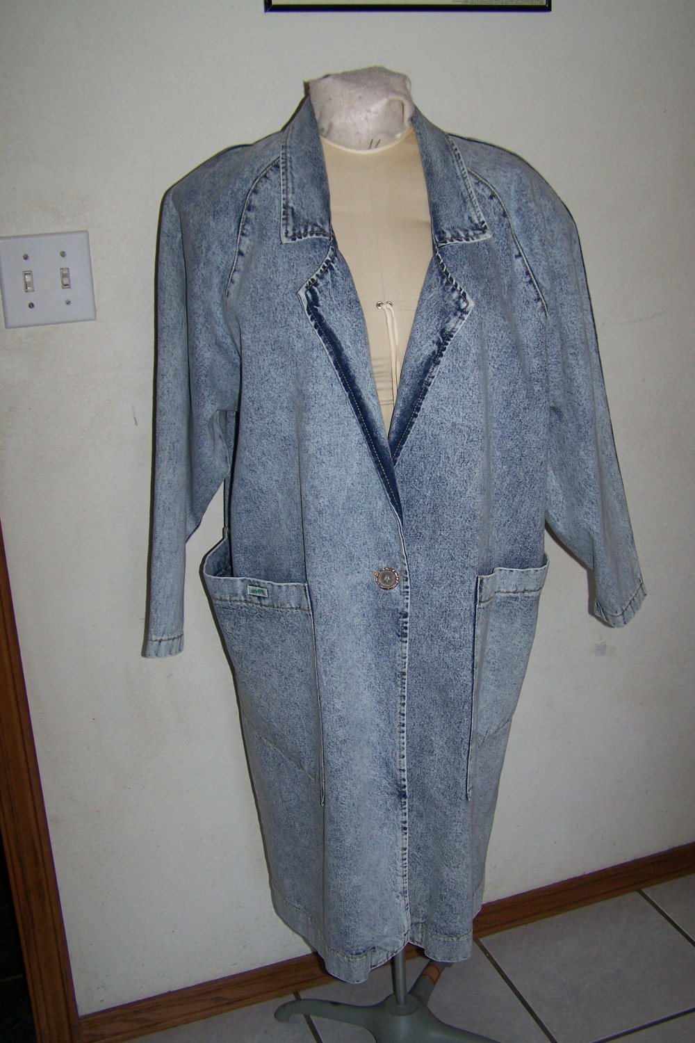 womens long denim duster