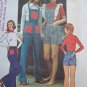 Uncut Vintage Misses Overalls Shorts Or Bell Bottom Pants Detachable Bib Sewing Pattern 6107