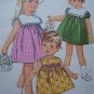 Vintage Toddler Girls 2 Dress High Round Neck Square Collar Sewing Pattern 6565