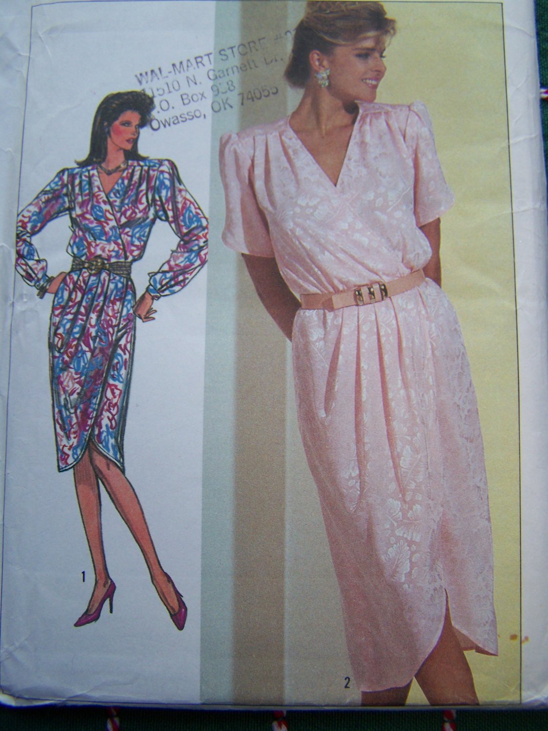 Uncut Vintage Sewing Pattern 7888 Misses Mock Wrap DRESS Tulip Hem ...