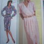 Uncut Vintage Sewing Pattern 7888 Misses Mock Wrap DRESS Tulip Hem & Sleeve Or Long Cuff Sleeves