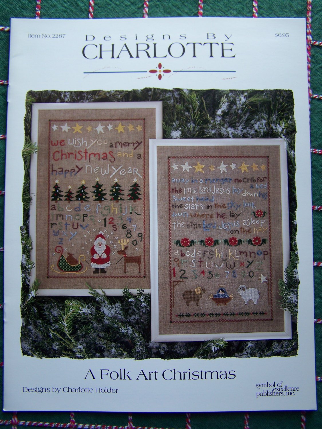 A Folk Art Christmas Cross Stitch Embroidery Samplers Patterns 2287