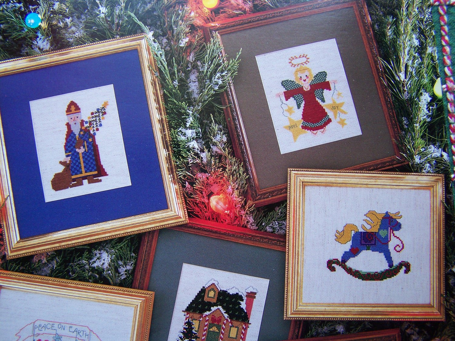 A Folk Art Christmas Cross Stitch Embroidery Samplers Patterns 2287