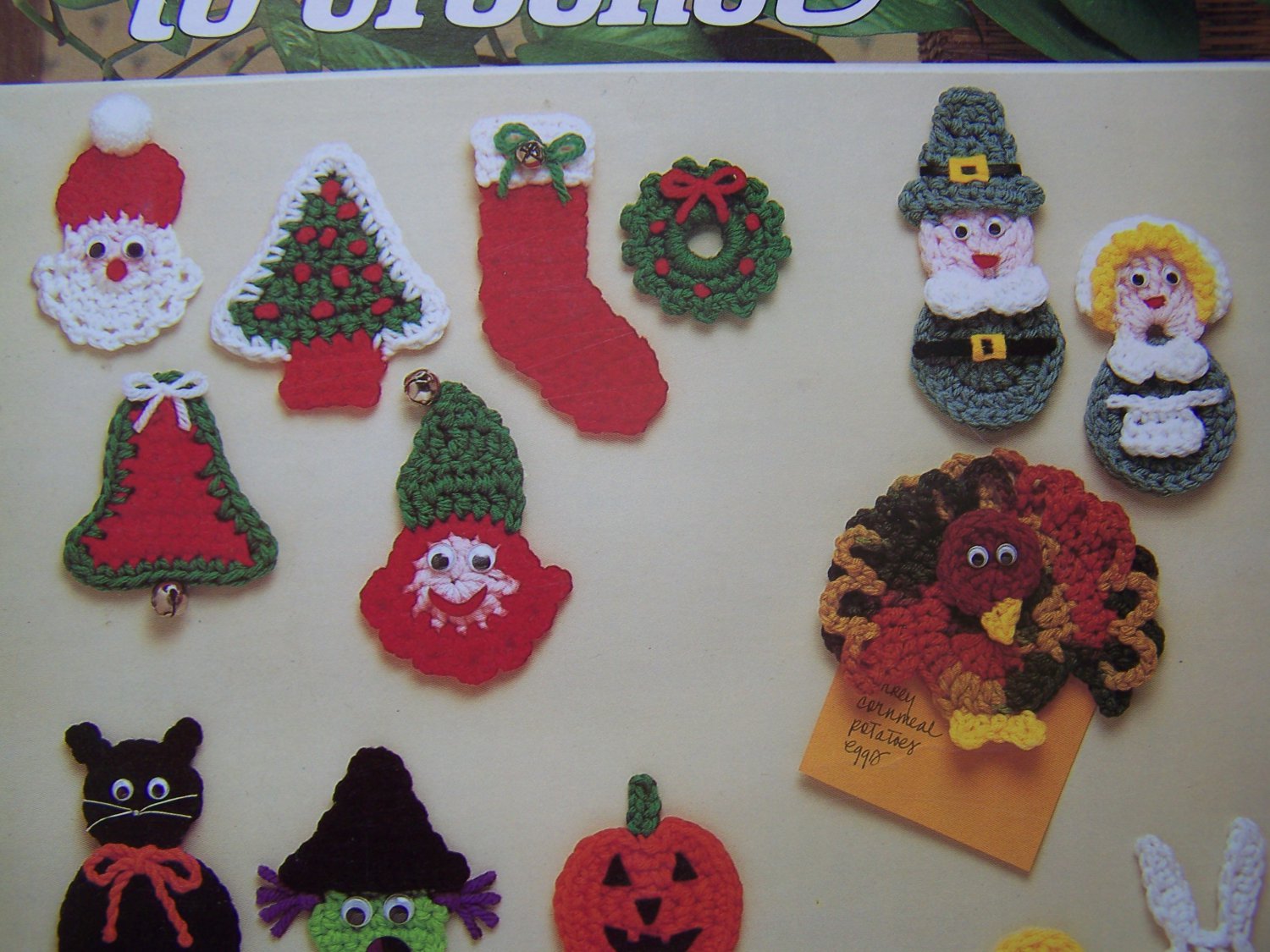 22 Vintage Crochet Patterns Holiday Fridgies Magnets 328 Ornaments Gift ...