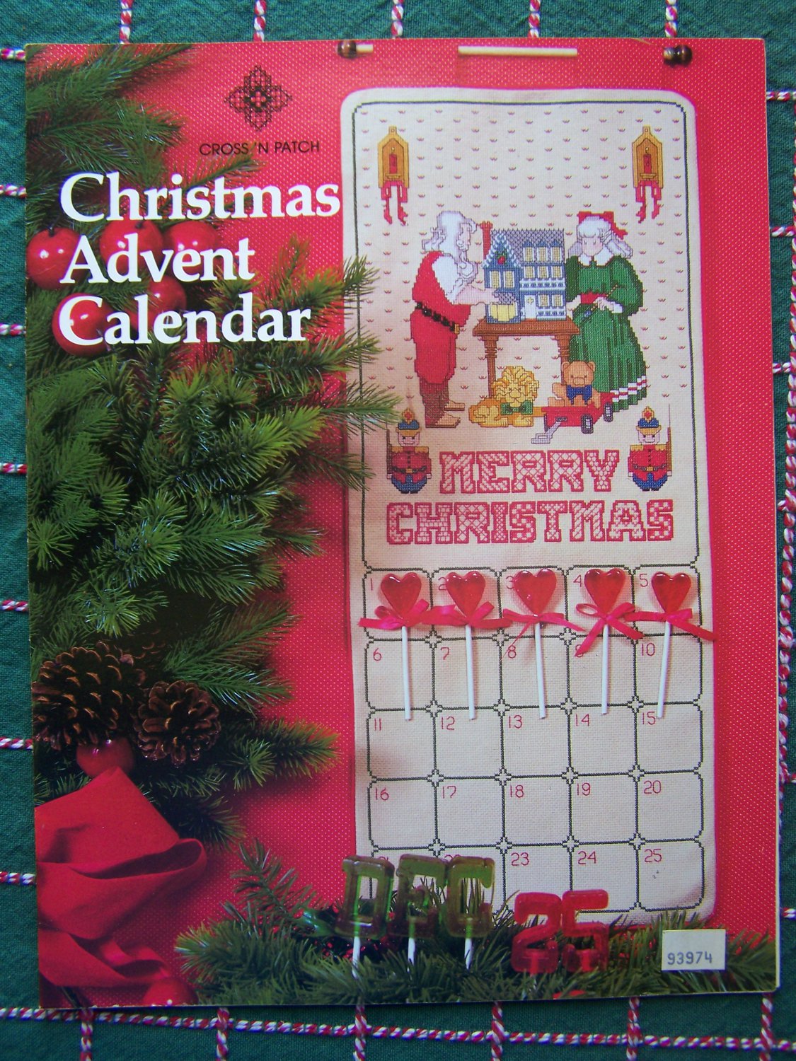 80 s Vintage Christmas Advent Calendar Cross N Patch Shipping Free USA