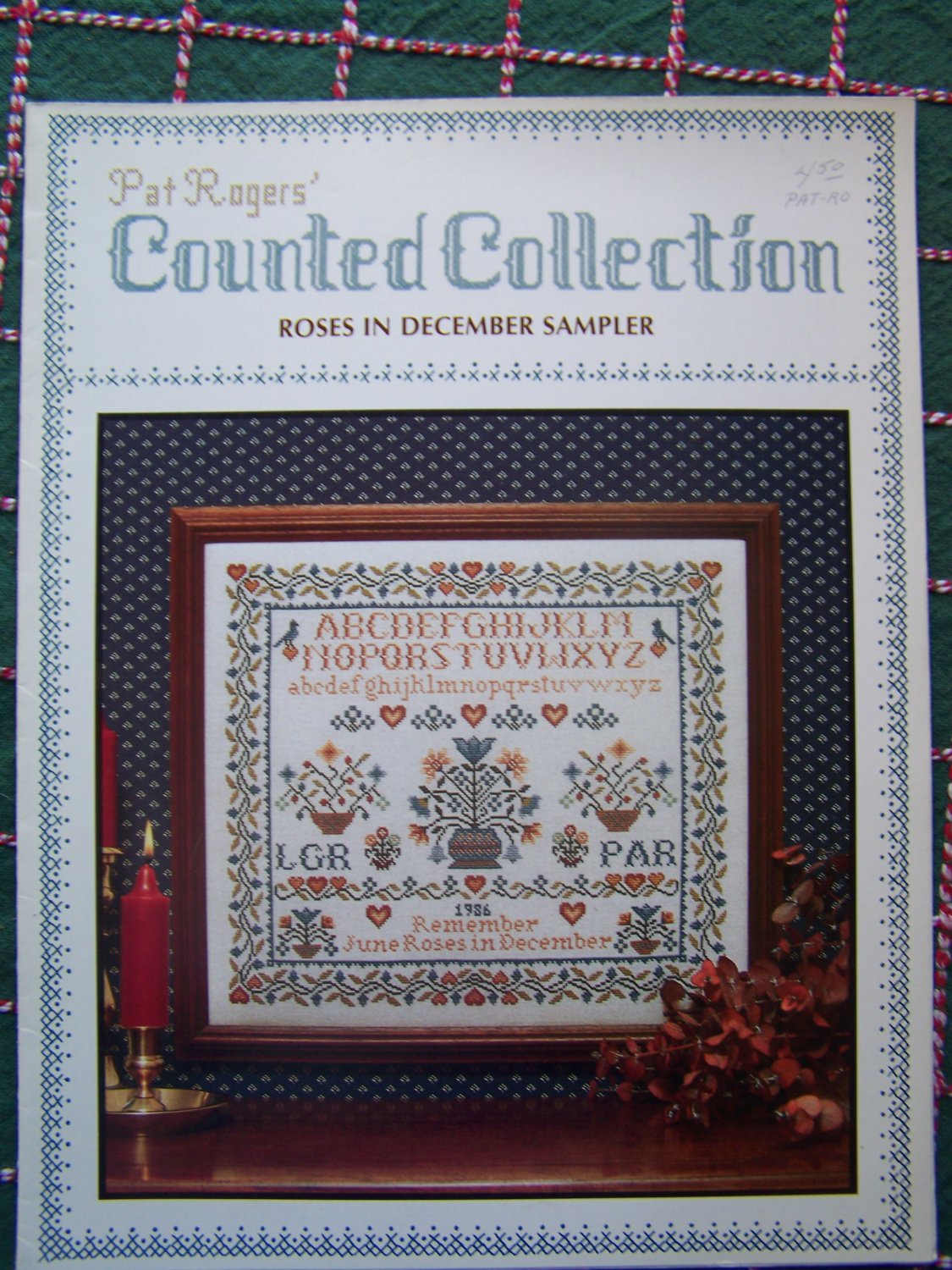 Vintage Counted Cross Stitch Sampler Pattern Remember June Roses in ...