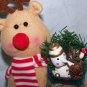 New Rudolph Reindeer Christmas Tree Topper Shelf Sitter Decoration
