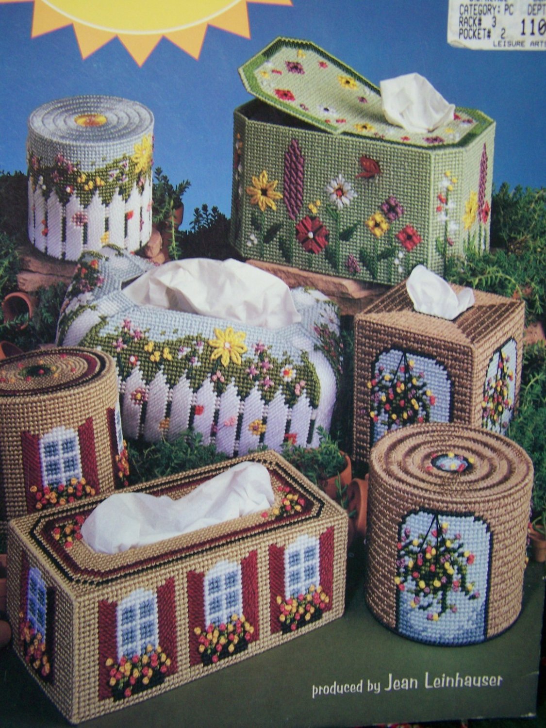 7 Sets Plastic Canvas Patterns Bathroom Tissue Gardens Free USA S&H