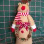 New Rudolph Reindeer Christmas Tree Topper Country Rope Wreath Pinecones Berries