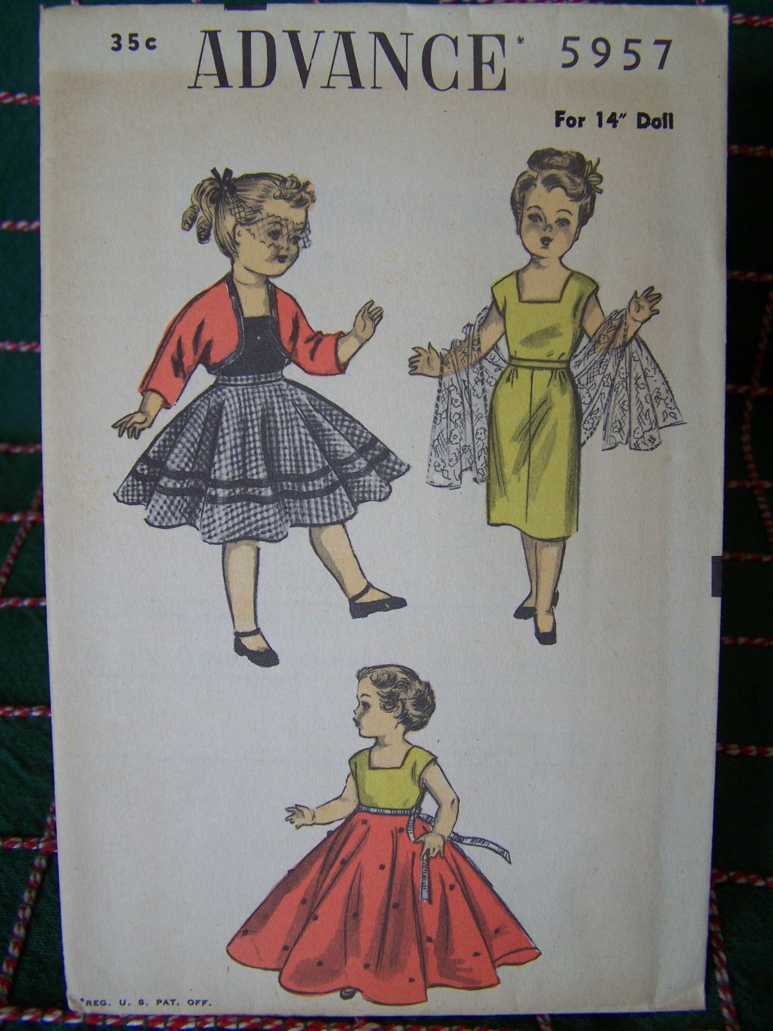 Vintage Doll Clothing Sewing Patterns 14" Toni Collectible Dolls 5957