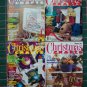 4 Magazine Lot Christmas Crafts Patterns Knitting Crochet Cross Stitch Sewing Needlepoint