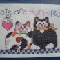 1994 Dimensions Stamped cross stitch craft kit 6668 Purrfect Cats Kitten