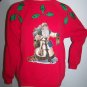 Old World Santa Ugly Christmas Sweatshirt XL Glitter Applique Vintage