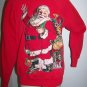 Handmade Big Santa Ugly Christmas Sweater Bag of Toys Front & Back Vintage Large