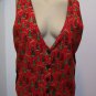111 Main Medium Christmas Vest Trees Reindeer Gold Details XMAS Ugly