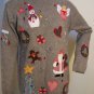 Karen Scott Large Mock Turtleneck Ugly Christmas Gaudy Tacky Santa Snowman Angel