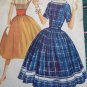 VTG Stand Away Collar Shirt Full Skirt Cummerbund Sewing Pattern 1888