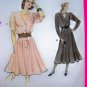 Uncut 1980s Vogue Dress Blouson Bodice Flared Skirt 12 14 16 Vintage Sewing Pattern 7118