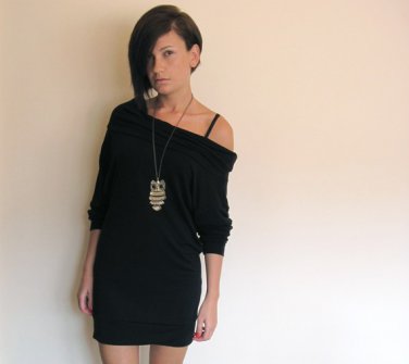 Chic Cowl Necke mini Dress / Tunic With Long Sleeves