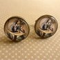 Blue caterpillar cufflinks (from Alice in Wonderland)