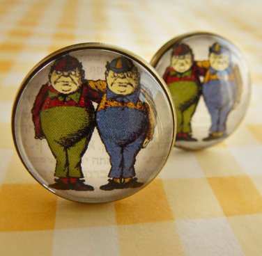 Tweedle dee and tweedle dum cufflinks (from Alice in Wonderland)
