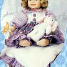 16" LITTLE GAL  LAVENDER-WHITE CHECK  HOLDING BUNNY MIB
