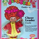 1982 Lanyard 5"JELLY BEAN CHEERLEADER  DOLL FASHION MIP