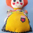 VINTAGE RAGGEDY ANN   20"  X 12"      PANEL PILLOW DOLL