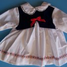 PREMIER FASHION WHITE DRESS w/BLUE VELVET VEST TYROLEON TRIM 20-21"  DOLL NEW