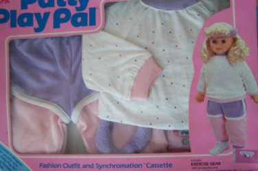 1987 IDEAL TALKING  24" PATTY PLAYPAL EXERCISE GEAR  & A PLAYPAL WORKOUT   NRFB
