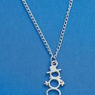 SILVER SNOWMAN NECKLACE w/CHAIN  in GIFT BOX NEW