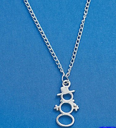 SILVER SNOWMAN NECKLACE w/CHAIN  in GIFT BOX NEW