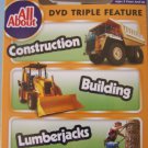 DVD TRIPLE FEATURE CONSTRUCTION - BUILDING - LUMBAR JACK  w/TOY CAR MIP