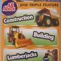 DVD TRIPLE FEATURE CONSTRUCTION - BUILDING - LUMBAR JACK  w/TOY CAR MIP