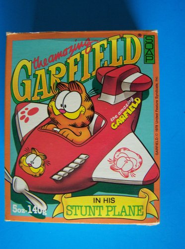 AMAZING GARFIELD STUNT PLANE SOAP & BLOWUP PLANE Made in Canada Pool or Tub  NEW