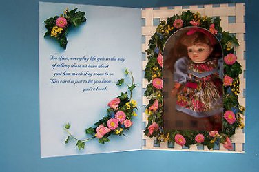 MOTHER'S DAY GREETING CARD  DOLL   6" Brown Hair &  Blue Eyes 199 NRFB