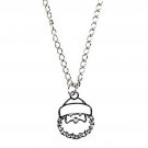 SILVER SANTA RHINESTONE  NECKLACE w/CHAIN  in GIFT BOX NEW
