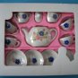 PORCELAIN FLOWERED 12 pc  DOLL TEASET SERVICE FOR 4  NRFB