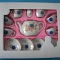 PORCELAIN FLOWERED 12 pc  DOLL TEASET SERVICE FOR 4  NRFB