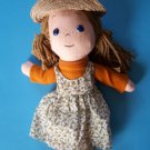 Perfect Fall Decoration 16" Country Rag Doll Girl with Straw Hat  New