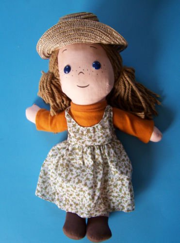 Perfect Fall Decoration 16" Country Rag Doll Girl with Straw Hat  New