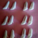 6 Pair  BASIC WHITE  HIGH HEEL  BARBIE DOLL SHOES NEW