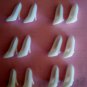 6 Pair BASIC WHITE HIGH HEEL BARBIE DOLL SHOES NEW