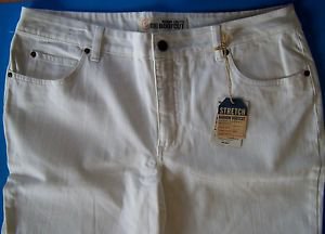 FADED GLORY NARROW-STRETCH BOOTCUT WHITE JEANS MODERN FIT Size 16 Avg NEW w/TAGS