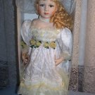 23"   PORCELAIN Green Eyed BLOND SARA  DOLL NRFB