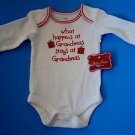 NEW Stays at Grandmas 0/3 MO Holiday Christmas DOLL or BABY ONESIE CREEPER NWT