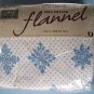 JCP Home Collection SNOWFLAKE FLANNEL FULL SHEET SET Ocean Blue/Cool White NEW