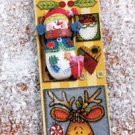 SOFTY'S  SNOWMAN HOMEMADE BOOKMARK & 2 1/4" PIN BROOCH GIFT SET